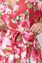YOURS LONDON Plus Size Red Floral Wrap Skater Dress | Yours Clothing 4
