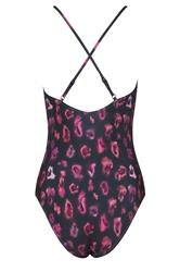 LTS Tall Womens Black & Pink Ombre Animal Print Swimsuit | Long Tall Sally 7