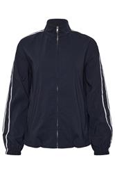 PixieGirl Petite Women's Navy Blue Side Stripe Zip Jacket | PixieGirl 5