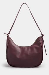 Burgundy Red Faux Leather Slouched Shoulder Bag | Yours Clothing 3