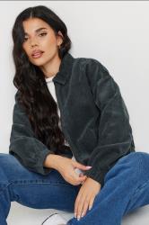 PixieGirl Petite Women's Charcoal Grey Cotton Cord Bomber Jacket | PixieGirl 1