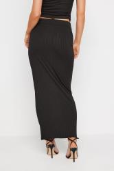 Petite Black Ribbed Maxi Tube Skirt | PixieGirl 2