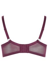 YOURS Plus Size Purple Embroidered Floral Non-Padded Bra | Yours Clothing 6