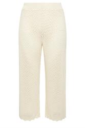 LIMITED COLLECTION Plus Size Cream Crochet Scallop Edge Trousers | Yours Clothing 5