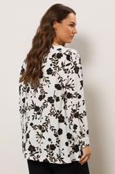 EVANS Plus Size White Floral Stitch Detail Blouse | Evans 4