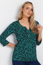 LTS Tall 2 PACK Teal Blue & Grey Cotton Henley Tops | Long Tall Sally 2
