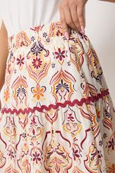 M&Co Petite Orange Abstract Print Maxi Skirt | M&Co 5