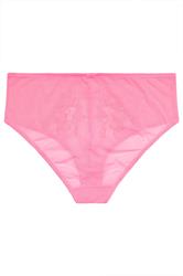 YOURS Plus Size Pink Floral Lace Mesh Full Briefs | Yours Clothing 6