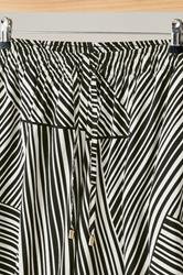EVANS Plus Size Black Stripe Print Wide Leg Trousers | Evans 7