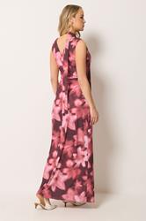 LTS Tall Women's Pink Floral Scarf Detail Maxi Dress | Long Tall Sally 4