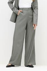 LTS PREMIUM Tall Grey Stripe Wide Leg Trousers | Long Tall Sally 2