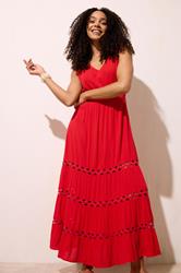 M&Co Red Sleeveless Tiered Maxi Dress | M&Co 3