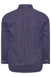 BadRhino Big & Tall Navy Blue Geometric Print Party Shirt | BadRhino 5