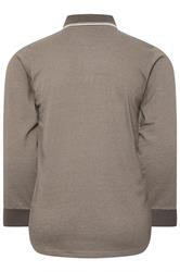 BadRhino Big & Tall Brown Textured Waffle Long Sleeve Polo Shirt | BadRhino 6