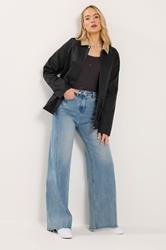 LTS Tall Women's Black Contrast Collar Barn Jacket | Long Tall Sally 2