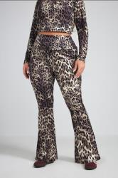 LIMITED COLLECTION Plus Size Brown Leopard Print Fold Over Waist Leggings | Yours Clothing  1