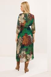 STAR Green Abstract Pleated Dress | StarByJM 2