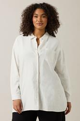 EVANS Plus Size White Long Sleeve Premium Linen Shirt | Evans 1