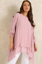 EVANS Plus Size Pink Double Layer Blouse | Evans 3