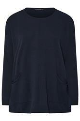 EVANS Curve Navy Blue Soft Touch Front Seam Jumper