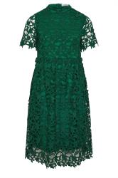 YOURS LONDON Curve Emerald Green Lace Crochet Midi Dress