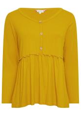 EVANS Plus Size Yellow Long Sleeve Top | Evans 5