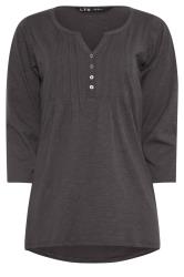 LTS Tall 2 PACK Charcoal Grey & Teal Blue Cotton Henley Tops | Long Tall Sally 9