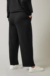 EVANS Plus Size Black Luxe Wide Leg Joggers | Evans 2