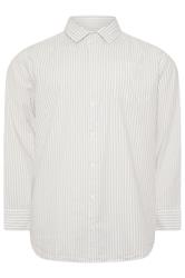 JACK & JONES Big & Tall White & Green Striped Poplin Shirt | BadRhino 2