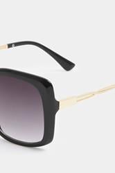 Black Square Oversized Sunglasses | Yours Clothing 4