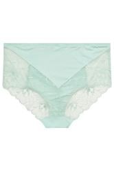 YOURS Plus Size Mint Green Microfibre Lace Full Briefs | Yours Clothing 6