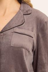 LTS Tall Chocolate Brown Super Soft Button Pyjama Set | Long Tall Sally 4