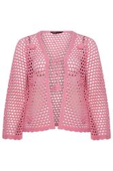YOURS Curve Pink Flower Applique Cardigan