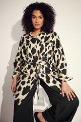 EVANS Plus Size Natural Brown Leopard Print Shirt | Evans 3