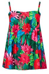 YOURS Curve Black Tropical Print Tankini Top