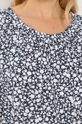 LTS Tall Women's Navy Blue Paisley Bubble Hem T-Shirt | Long Tall Sally 5