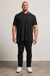 BadRhino Big & Tall Black Tapered Fit Stretch Jeans | BadRhino 1