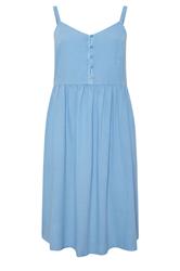 YOURS Curve Blue Chambray Strappy Midi Sundress