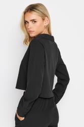 PixieGirl Petite Womens Black Textured Cropped Shirt | PixieGirl 4