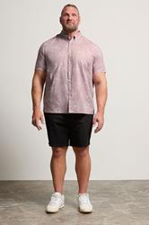 BadRhino Big & Tall Pink Linear Floral Slub Shirt | BadRhino 2