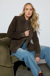 LTS PREMIUM Tall Women's Chocolate Brown Suede Jacket | Long Tall Sally 3