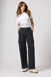M&Co Indigo Blue Wide Leg Cargo Jeans | M&Co 3
