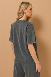 LTS Tall Grey Acid Wash Short Sleeve Sweat T-Shirt | Long Tall Sally 2