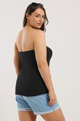 YOURS Plus Size Black Bandeau Top | Yours Clothing 2