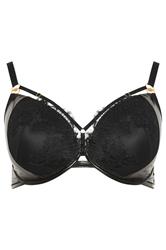 YOURS Plus Size Black Padded Lace Plunge Bra | Yours Clothing  5