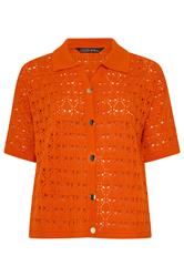 LIMITED COLLECTION Curve Orange Crochet Shirt
