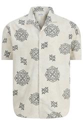 JACK & JONES Big & Tall Natural Abstract Print Short Sleeve Shirt | BadRhino 2