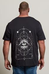JACK & JONES Big & Tall Black 'Eye' Print T-Shirt | BadRhino 2