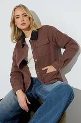 LTS Tall Women's Chocolate Brown Twill Barn Jacket | Long Tall Sally 3