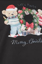 YOURS Plus Size Black Teddy Bear Christmas Print Sweatshirt | Yours Clothing 6